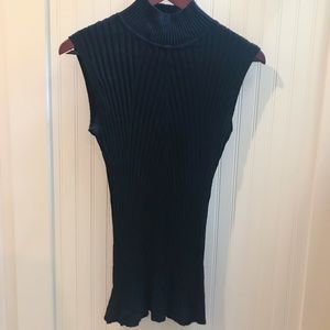 Lane Bryant Black Ribbed Sleeveless Top